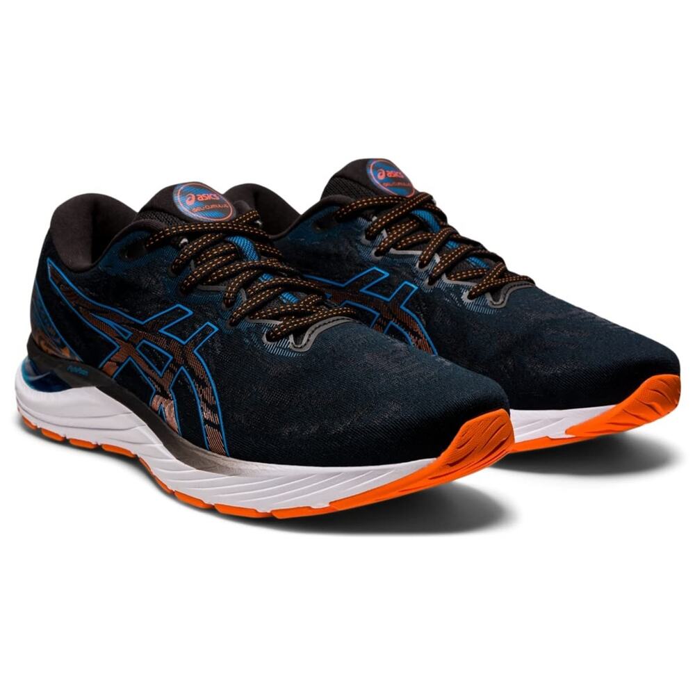 ASICS Men's Gel Cumulus 23 Running Shoes, Black/Reborn Blue 11.5 EE - Wide